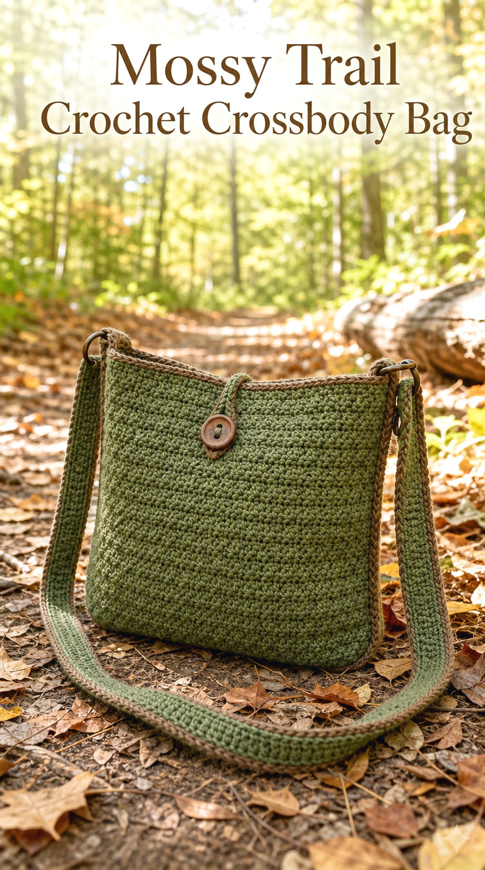 Mossy Trail Crochet Crossbody Bag