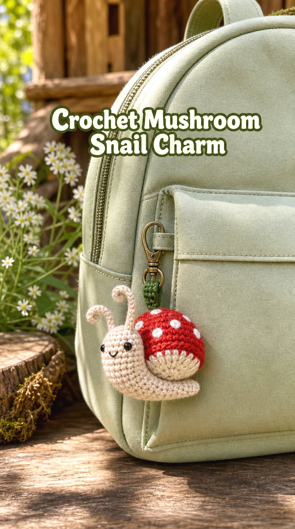 Mushroom Snail Charm