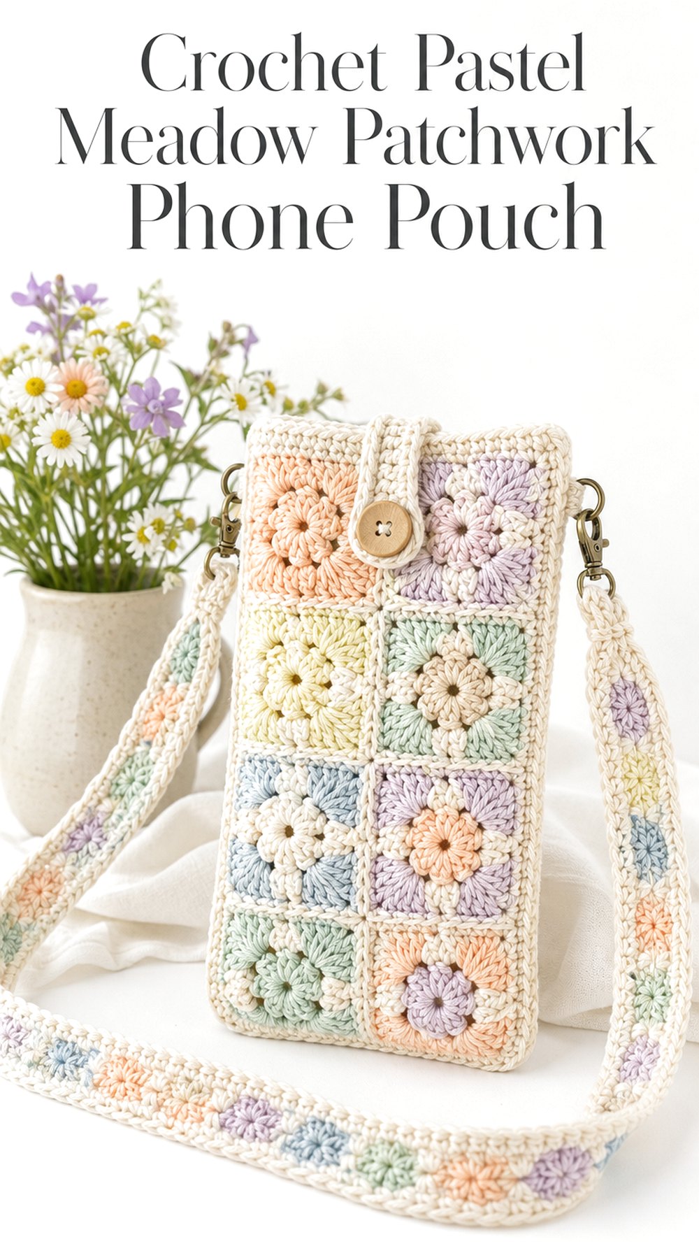 Pastel Meadow Patchwork Phone Pouch