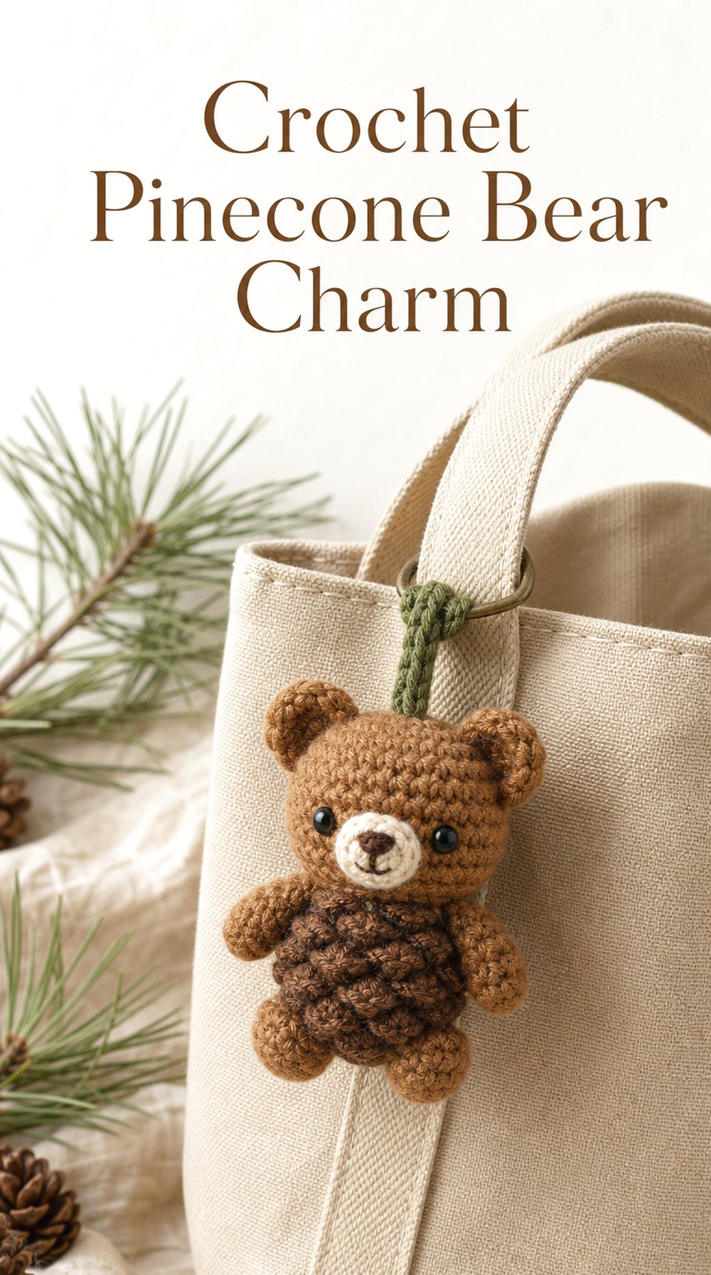 Pinecone Bear Charm