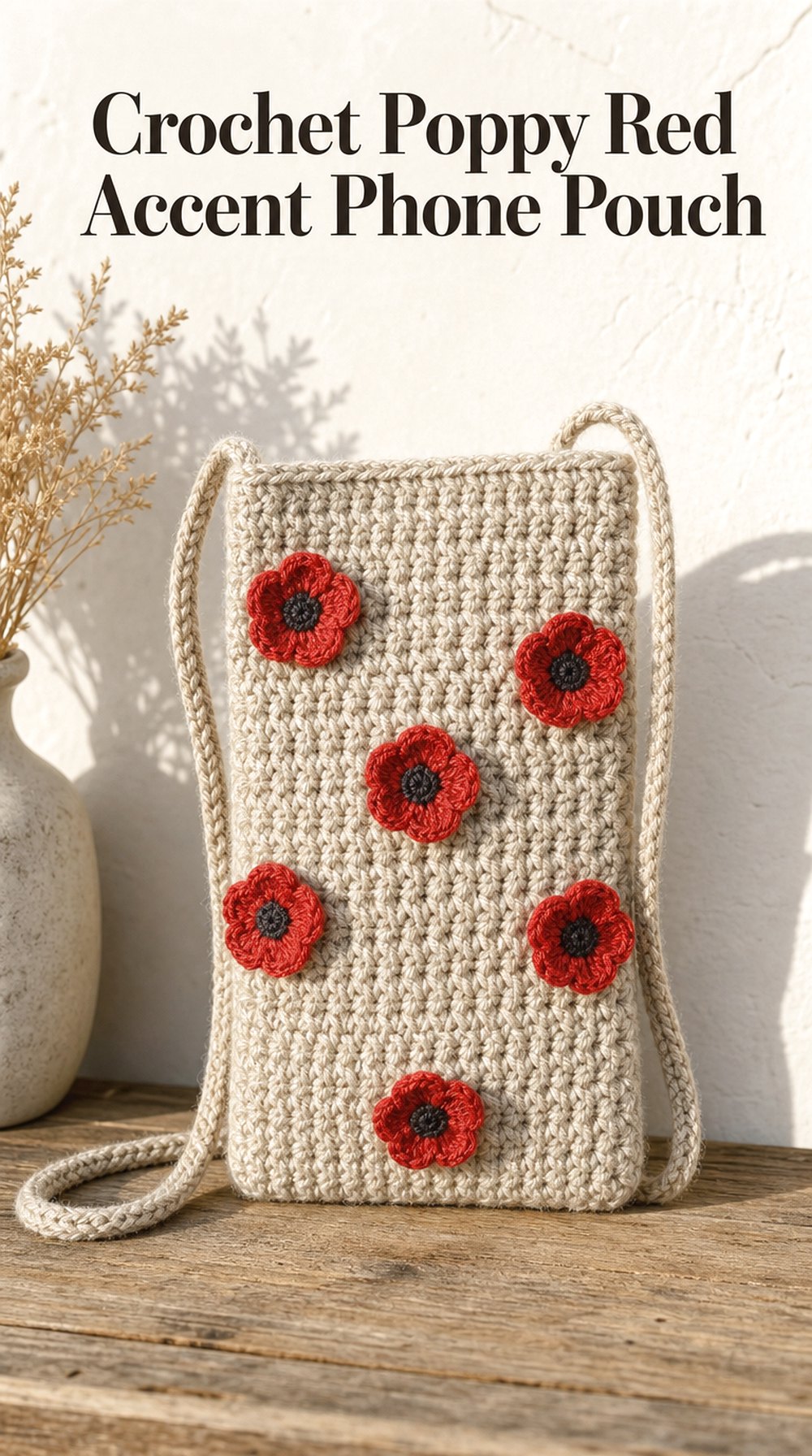 Poppy Red Accent Phone Pouch
