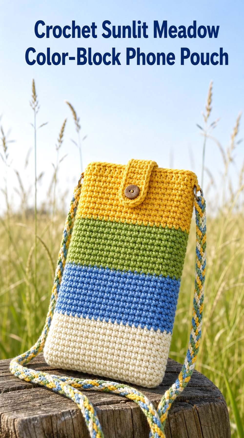 Sunlit Meadow Color Block Phone Pouch