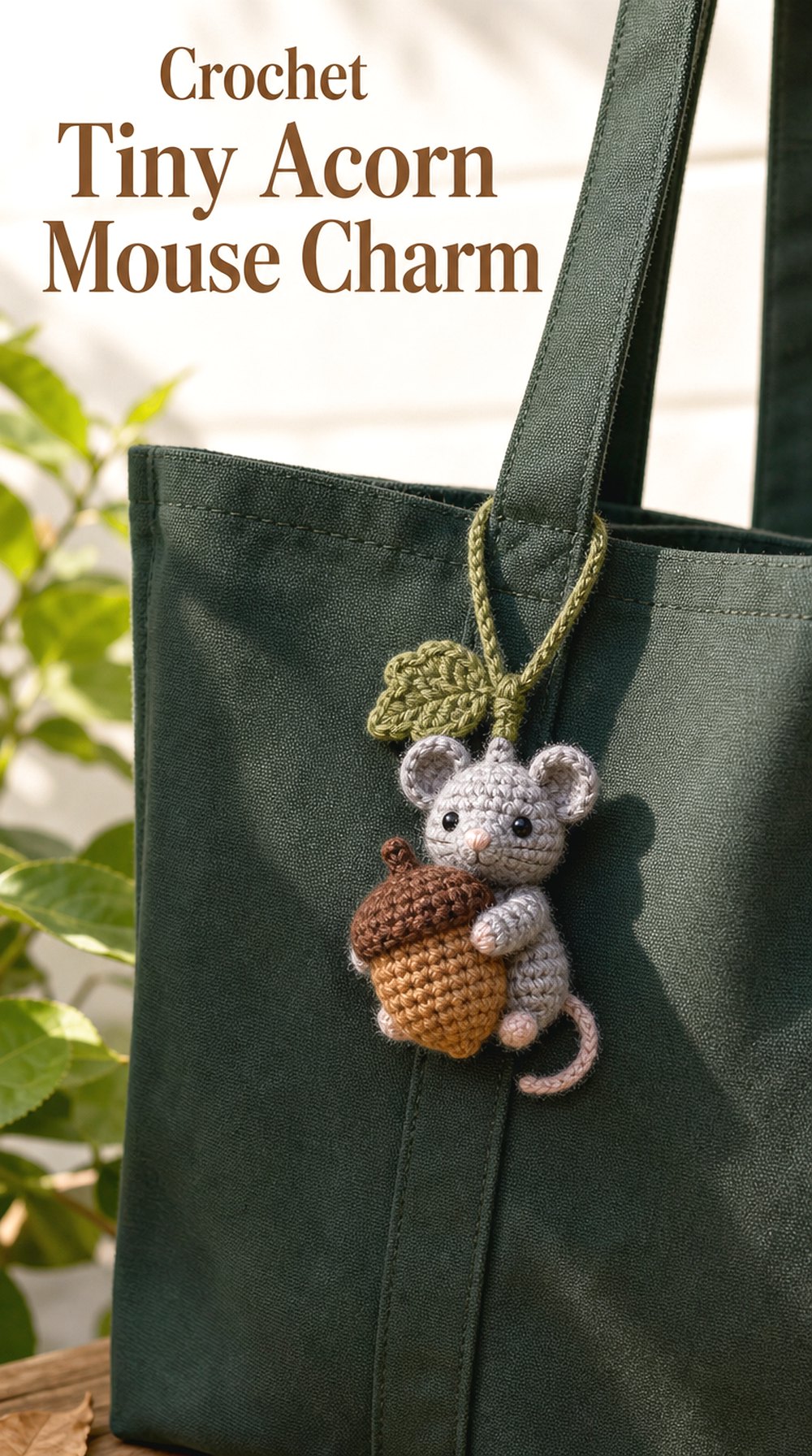 Tiny Acorn Mouse Charm