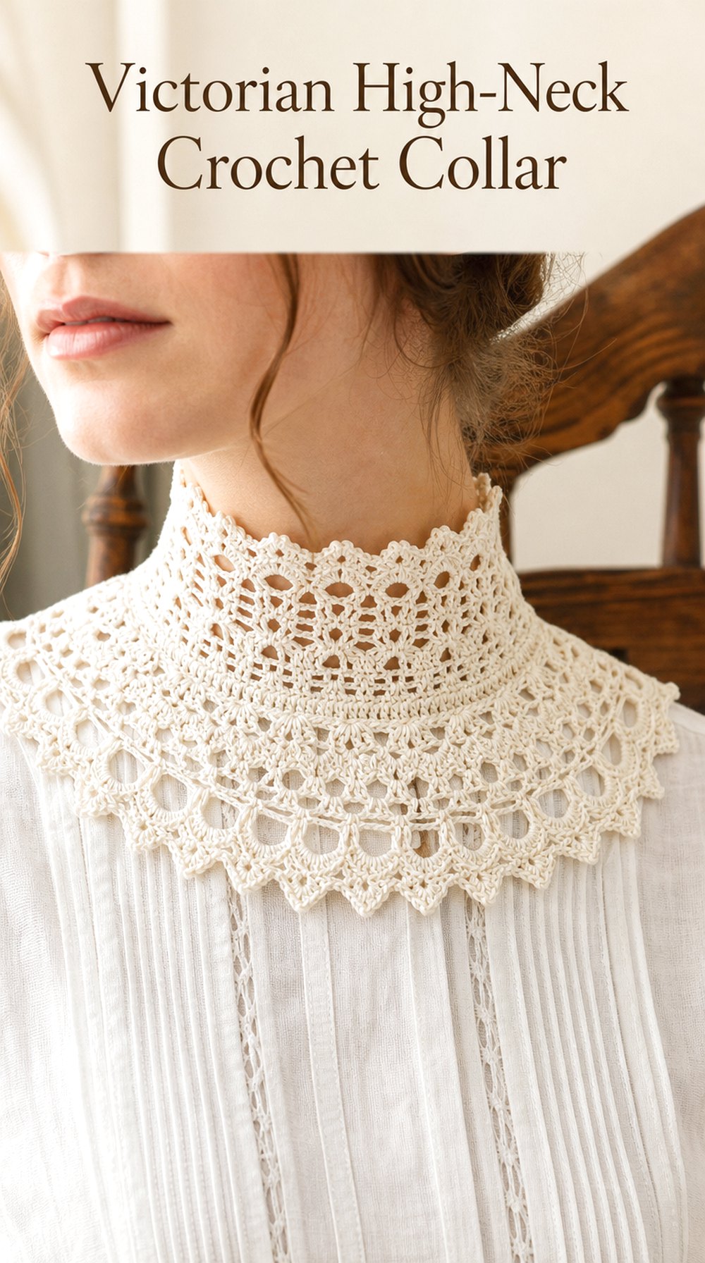 Victorian High Neck Crochet Collar
