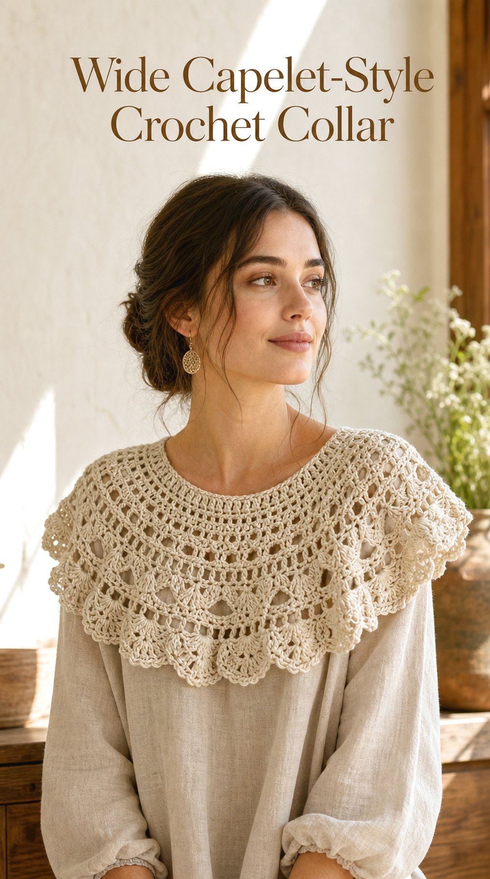 Wide Capelet Style Crochet Collar
